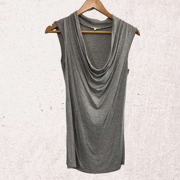 Mystree Gray Draped Tank Top - Picture 1 of 4